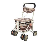 Rollator s Rollator, Shopping Cart with Seat, 4 Wheels Medical Walking Aids Foldable, Rollator Lightweight Quality Aluminum Alloy Frame