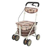 Rollator s Rollator, Shopping Cart with Seat, 4 Wheels Medical Walking Aids Foldable, Rollator Lightweight Quality Aluminum Alloy Frame