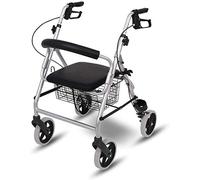 Rollator s Rollator Walking Frame, Folding Trolley Light Aluminum 4 Wheels Drives Trolley and Backrest Seat