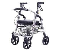 Rollator s Rollator with Seat, 4 Wheels Medical Walking Aids Foldable, Heavy Duty Lightweight Aluminum Alloy Frame, Used for Seniors Walking