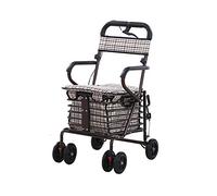 Rollator s Rollators s Lightweight Steel Pipe Folding Four Wheel Rollator with Padded Seat Carry Basket and Locakble Walking Aid