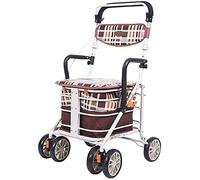 Rollator Walker 4 ruedas plegable movilidad ayuda para caminar, ayudas de movilidad asiento ajustable en altura, aluminio anhelo