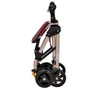 Rollator Walker 4 Ruedas Portátil Plegable, Andador Con Ruedas Con Asiento, Sistema De Freno Doble, Utilizado Para Personas Mayores Que Caminan, Rojo