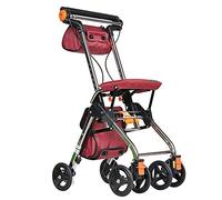 Rollator Walker 4 Ruedas Portátil Plegable, Ayudas Para Caminar Con Asiento, Sistema De Freno Doble