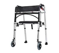 Rollator Walker, Adjustable Height Walking Device with Hand Brakes Walking Frame Folding Lightweight 2 Wheels Aluminium Mobility Waterproof Soft Seat VBTJWRFE