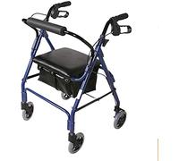 Rollator Walker - Bastón para caminar, carrito de la compra, asiento suave, aleación de aluminio, plegable, antideslizante, pequeño regalo