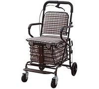 Rollator Walker Carrito de compras de 4 ruedas Scooter para personas mayores, con diseño de asiento, con frenos para personas mayores que anhelan (bronce)