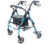 Rollator Walker Fold Walking Aids con Asiento, Ultra Mobility Aid Four Wheels, Andador médico Andador Altura Ajustable Interesting