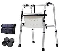Rollator Walker Polea De Andador Plegable Liviana con Asiento Tabla De Baño Andador Auxiliar Bastón Antideslizante con Anhelo De Hospital