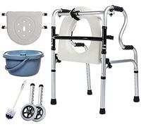 Rollator Walker Rehabilitación de pie Inodoro Andador para personas mayores Persona discapacitada Marco de barandilla Equipo de entrenamiento de rehabilitación (Blanco a)