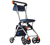 Rollator Walker Trolley, con asiento, carrito de compras plegable ultraligero para personas mayores que viajan, compras (Winered) Anhelan (Winered)
