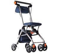 Rollator Walker Trolley, con asiento, carrito de compras plegable ultraligero para personas mayores, viajes, compras (Winered)