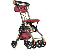 Rollator Walker Trolley, con asiento, carrito de compras plegable ultraligero para viajes de personas mayores, compras small gift