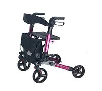 Rollator Walkers para personas mayores- Rollator Walker con asiento 8 "Wheels- Easy Pleging Senior Walker con respaldo acolchado: Movilidad Ligera Mobility Ayuda para ancianos para adultos