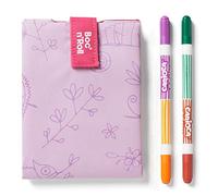 Roll'eat ® | Bolsa Merienda con Rotuladores Lavables, Porta Bocadillos con Envoltorio Reutilizable, Porta Alimentos Ecológico sin BPA, Bolsa de Tela, Color Chameleon - Boc'n'Roll Paint