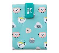 Roll'eat ® | Bolsa Merienda Mr. Wonderful Porta Bocadillos con Envoltorio Reutilizable, Porta Alimentos Ecológico sin BPA, Bolsa de Tela, Color Sushi - Boc'n'Roll