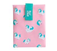 Roll'eat ® | Bolsa Merienda Mr. Wonderful Porta Bocadillos con Envoltorio Reutilizable, Porta Alimentos Ecológico sin BPA, Bolsa de Tela, Color Unicorn - Boc'n'Roll