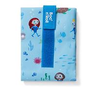 Roll'eat ® | Bolsa Merienda, Porta Bocadillos con Envoltorio Reutilizable, Porta Alimentos Ecológico sin BPA, Bolsa de Tela, Color Ocean - Boc'n'Roll Kids
