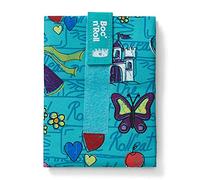 Roll'eat ® | Bolsa Merienda, Porta Bocadillos con Envoltorio Reutilizable, Porta Alimentos Ecológico sin BPA, Bolsa de Tela, Color Princesas Turquesa - Boc'n'Roll Kids