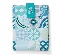 Roll'eat ® | Bolsa Merienda, Porta Bocadillos con Envoltorio Reutilizable, Porta Alimentos Ecológico sin BPA, Bolsa de Tela, Color Verde - Boc'n'Roll Patchwork