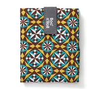 Roll'eat ® | Bolsa Merienda, Porta Bocadillos con Envoltorio Reutilizable, Porta Alimentos Ecológico sin BPA, Bolsa de Tela, Color Gotic- Boc'n'Roll Tiles