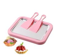 Rolled Ice Cream Kit - Fried Yogurt Machine, Stainless Steel Portable Bar Supplies With 2 Scrapers, Portable Ice Cream Maker, Freezy Bake Ices Creams Maker For Home Kitchen Kids Family Party Outdoor