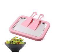 Rolled Ice Cream Maker - Ice Cream Cold Plate Set With 2 Scrapers | Stainless Steel Instant Portable For Party Gatherings Picnic Camping Yogurt Sorbet Home Kitchen Family Kids