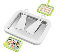 Rolled Ice Cream Maker Kit,At-Home Stainless Steel Instant Freeze Plate With 2 Scrapers,Diy Frozen Yogurt Tray,Instant Easy Bake Ice Cream Maker For Kids,Families And Parties (White)