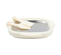 Rolled Ice Cream Maker Kit de acero inoxidable - Máquina de helados DIY para sorbete y yogur - Incluye 2 rascadores, placa de 25 x 19 cm para familia (w)