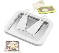 Rolled Ice Cream Maker Kit,New At-Home Stainless Steel Instant Freeze Plate with 2 Scrapers,Diy Homemade Rolled Ice Cream Tray,for Rolled Ice Cream,Soft Serve,Slushies,Frozen Yogurt (White)