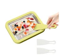 Rolled Ice Cream Tray - Dessert Rolling Pan for Homemade Treats | Stainless Steel with Smooth Non Stick, Flat Freezing Plate for Ice Cream Rolls and Desserts 22.61x17.53x3.56cm