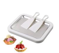 Rolled Ice Cream Tray - Food-Grade Stainless Steel Portable Cold Plate with 2 Scrapers for Shop Party Outdoor Kitchen Cafe Home | Ice Cream Dessert Making Supplies for Summer Snacks Christmas Birthday