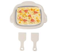 Rolled Ice Cream Tray - Stainless Steel Freeze Tray, Portable Easy Bake Maker Machine | Reusable With 2 Scrapers For Homemade Soft Serve Sorbet Dessert Yogurt Family Home Kitchen Party Camping Picnic