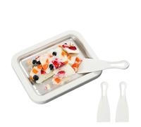 Rolled Tray - Homemade Yogurt Rolls Ice Cream Tray with 2 Spatulas, Instant Ice Cream Maker with Setup, Fun Cooking Accessory for Kitchen Home Family Gathering Outdoor Holiday