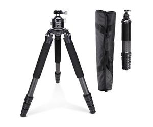 Rollei 166cm Tripode Cámaras Carbono Profesional Rock Solid Alpha Mark III | Trípode Fotografia con Capacidad de Carga de 30kg Camera Tripod Negro con Rótula Ajustable para DSLR Videocámara