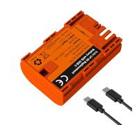 Rollei Batería LP-E6 de 2600 mAh con Cable de Carga USB-C | Compatible con Canon EOS 5D Mark II/III/IV, 6D/6D Mark II, 7D/7D Mark II, 60D/70D/80D