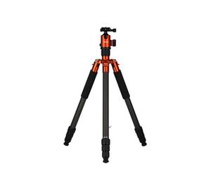 Rollei C6i Carbon - Trípode para Fotos (Compacto, Ligero, 3 en 1 con rótula Arca Swiss de Bola, monopod, trípode Macro, Incluye Picos y Bolsa (Naranja)