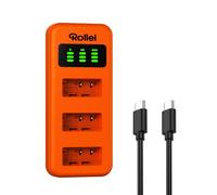 Rollei Cargador LP-E17 de Carga rápida de 3 vías con Conector USB-C, 100% Compatible con baterías Rollei y cámaras Originales Canon EOS RP/R50/R8/R10/77D/750D, Rebel T8i, T7i, T6i, SL2, SL3