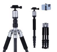Rollei Compact Traveler No.1 Titan, 143cm Trípode Camara de Aluminio Tripode Viaje Ligero y Compacto Tripod con Rótula de Bola Compatible Arca Swiss Trípode Fotográfic y Monopié para DSLR y Smartphone