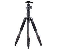 Rollei Tripode Camara Portátil Negro, 145cm Compact Traveler No.1 Carbon Trípode de Viaje Ligero con Soporte para Teléfono y Rótula de Bola 8kg Carga para Movil y Camara, Trípode-Cámara-Viaje-Tripod