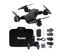 Rollei Fly 60 Combo Drone, transmisión de imagen WiFi en vivo, giroscopio de 6 ejes, tiempo de vuelo largo, control de aplicación e incluye servicio remoto