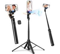 Trípode Seguimiento Facial, Rollei Easy Creator Gimbal con AI Tracking 360 Palo Selfie Estabilizador para Móvil 45~156cm Ajustable Compatible con iPhone/Android para Videos Youtube Tiktok y Vlog