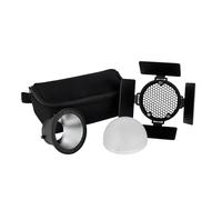 Rollei Juego de Accesorios para Lux Serie Lux 100 Bi-Color/Lux 100 RGB/Lux 60 Bi-Color o Lux 60 RGB con Conector magnético Barndoors, Softball, Rejilla de Nido de Abeja y Reflector