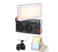 Rollei LUMIS 40W RGB Foco Cámara, Antorcha Led Vídeo con Batería Incorporada y Carga Tipo C 5645 Lux CRI/TLCI 97+, 263g Luz Fotografia para Grabar Videos YouTube TikTok, Foco-Camara-Antorcha-Led-Video