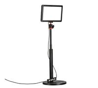 Rollei Lumis Streaming Key Light Foco de Luz Mesa para Grabar Video CRI 95+ | para PC Ordenador con Soporte Ajustable 28~78 cm, LED Panel Iluminación Videoconferencia por Youtuber Videollamadas Webcam