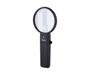 Rollei Lupa de Mano con luz LED y Soporte, Lente bifocal con Aumento 2X y 4,5X, Lente Ajustable, Soporte Plegable, Incluye Bolsa de Almacenamiento, Color Negro