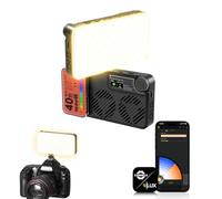Rollei Lux Compact 40W RGB Foco Cámara, Antorcha Led Vídeo Compacta 282g con Batería Incorporada 3350 mAh y Carga Tipo C, Luz Fotografia Control de App Candela, Foco-Cámara-Antorcha-Led-Vídeo