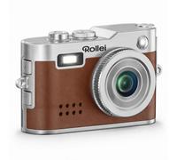 Rollei Mini cámara digital vintage marrón, 1080P FHD, pequeña cámara digital retro con pantalla a color de 0.96 pulgadas, cámara de pulgar de 2 MP, cámara de fotos compacta con flash y grabación, mini