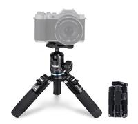Rollei Compact Traveler Mini M1, Mini Tripode Camara en Aluminio 49cm Trípode Pequeño Ligero de Viaja con Cabeza Esférica Arca Swiss Minitripode Mesa para DSLR Negro, Mini-Tripode- Cámara-Tripod