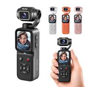 Rollei Pocket Cam Negra Camara de Video Portátil 48MP 1080P Cámara Vlog | Cámara POV con Zoom Digital 4x Mini Camara de Video Portátil para Selfies con Cabezal Inclinable 180° Pantalla HD de 1,69"